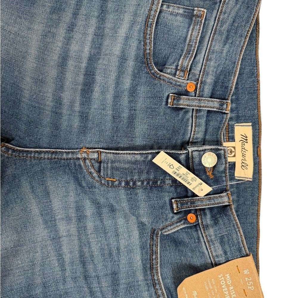 Madewell Women's Mid-Rise Stovepipe Jeans - Blue - Picture 6 of 11
